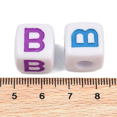 Opaque Acrylic Enamel European Beads AC-ACBA1794-04B-1