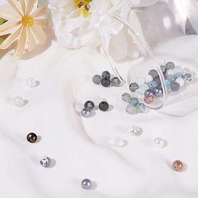 Glass Round Beads GLAA-PH0007-60-WH-1