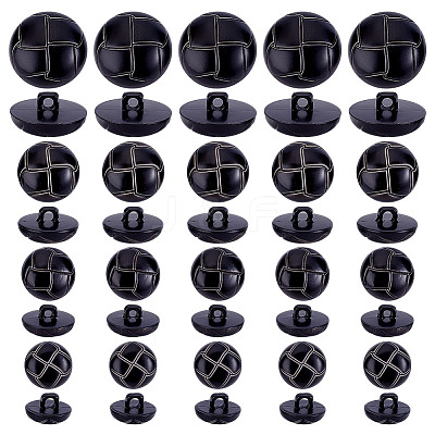 60Pcs 4 Style Plastic Shank Buttons BUTT-HY0001-19C-1