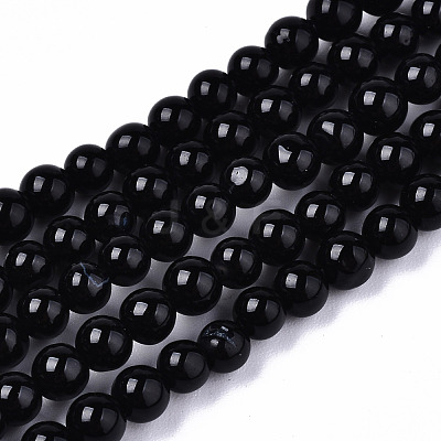 Natural Black Onyx Beads Strands G-S359-231-1