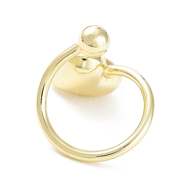 Brass Open Cuff Rings for Women RJEW-D016-07G-1