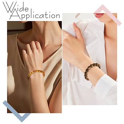 16Pcs 8 Styles Natural Sandalwood Round Beaded Stretch Bracelet for Men Women BJEW-GO0001-36-1