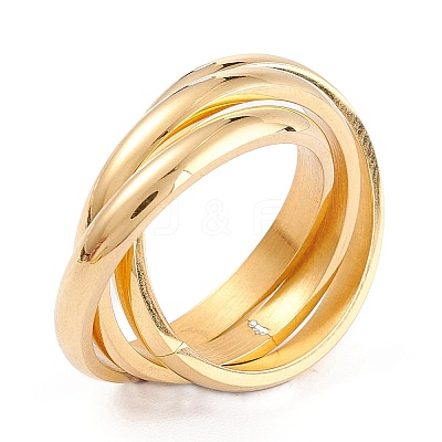 Ion Plating(IP) Unisex 304 Stainless Steel Finger Rings RJEW-K233-06C-G-1