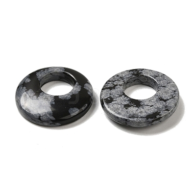 Natural Snowflake Obsidian Pendants G-T122-76M-1