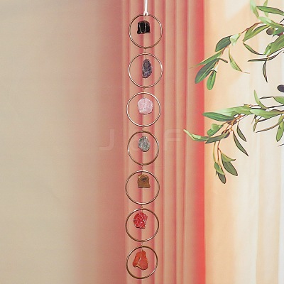 7-Chakra Raw Crystal Suncatcher HJEW-H065-07-1