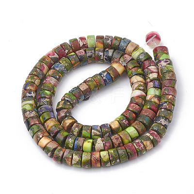 Synthetic Gold Line Imperial Jasper Beads Strands G-T103-19A-1