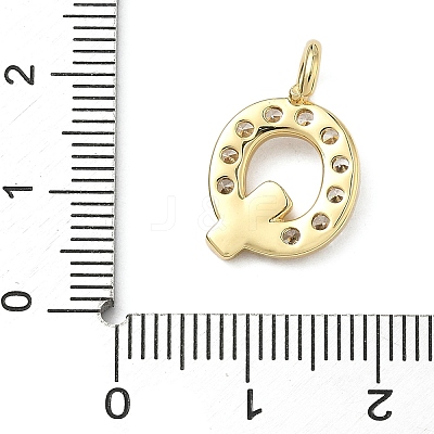 Brass Micro Pave Clear Cubic Zirconia Pendants KK-I476-01G-Q-1