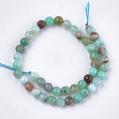 Natural Chrysoprase Beads Strands X-G-S333-4mm-037-1