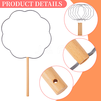 5Pcs Handmade Craft DIY Iron Fan Frames DIY-CN0003-62A-1