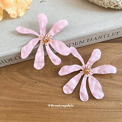 Iron Enamel Stud Earrings for Women WGDF60D-01-1