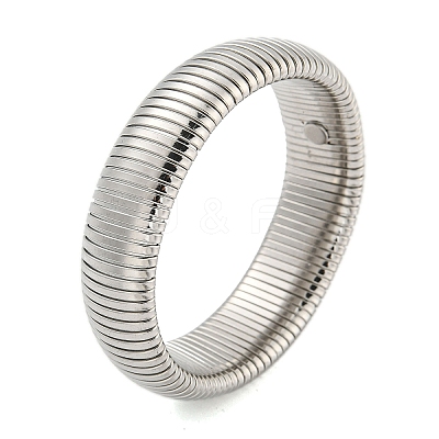 Non-Tarnish 304 Stainless Steel Spring Bangles for Women Men BJEW-U003-02G-P-1
