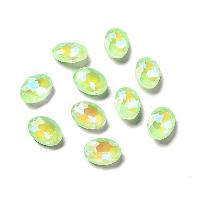 Mocha Fluorescent Style Glass Rhinestone Cabochons X-GGLA-M005-01A-214MK-1