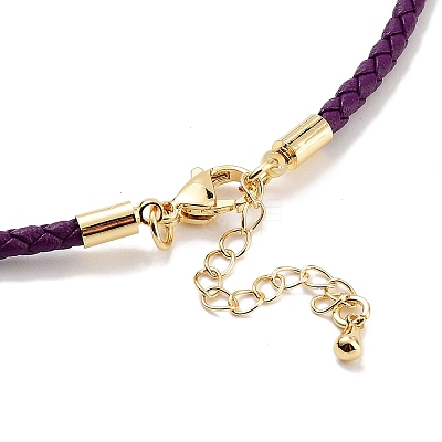 Braided Round Imitation Leather Bracelets Making BJEW-H610-01G-10-1