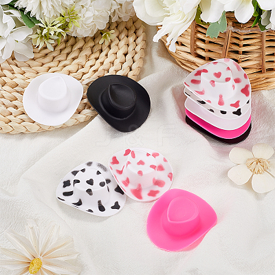 20Pcs 5 Styles Plastic Mini Western Cowboy Cowgirl Hat DOLL-CP0001-05-1