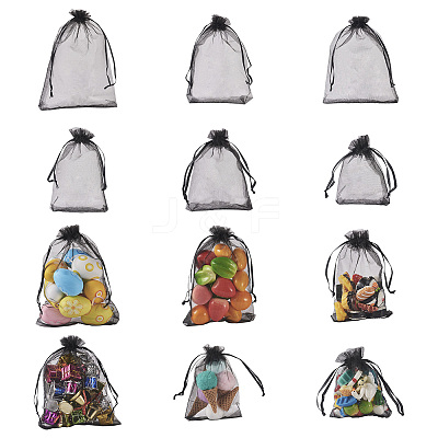 60Pcs 6 Styles Organza Bags Jewellery Storage Pouches Wedding Favour Party Mesh Drawstring Gift OP-TA0001-06-1