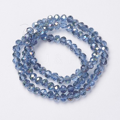 Electroplate Transparent Glass Beads Strands X-EGLA-A034-T4mm-S09-1