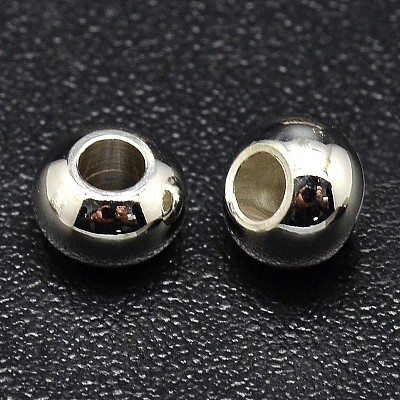 Brass Flat Round Spacer Beads KK-M085-18S-NR-1
