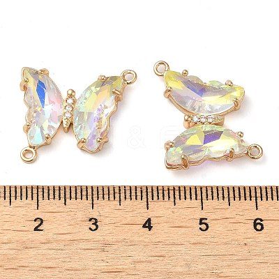 Brass Pave Faceted Glass Connector Charms FIND-Z020-04P-1