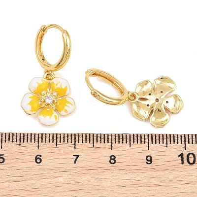 Brass Micro Pave Cubic Zirconia Hoop Dangle Earrings KK-CBA8324-10G-02-1