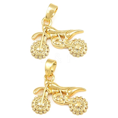 Brass Micro Pave Clear Cubic Zirconia Pendants CU-CBABDE1-04G-1