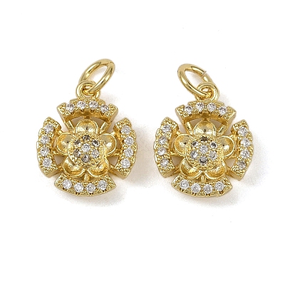 Brass Micro Pave Cubic Zirconia Pendants KK-I358-063G-C-1