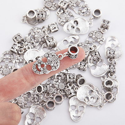 50Pcs Tibetan Style Alloy European Dangle Charms FIND-DC0002-79-1