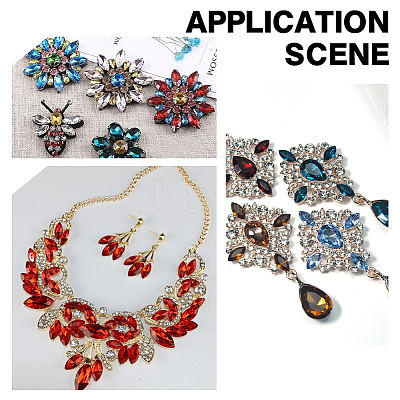 100Pcs Pointed Back Glass Rhinestone Cabochons RGLA-FG0001-13-1