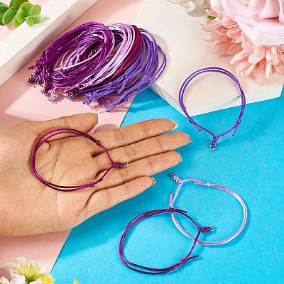 40Pcs 4 Colors Adjustable Nylon Cord Bracelets Making BJEW-TA00673-1