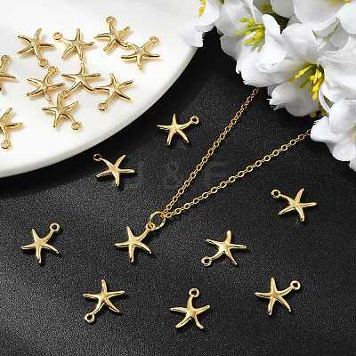 SHEGRACE Brass Starfish Charms XGR0169G-99G-1