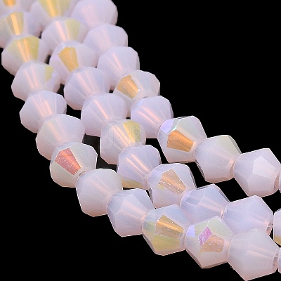 Imitation Jade Electroplate Glass Beads Strands EGLA-A039-J4mm-L02-1