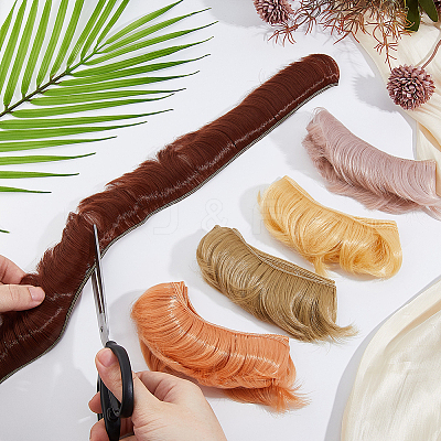 10Pcs 10 Colors High Temperature Fiber Short Bangs Hairstyle Doll Wig Hair DOLL-DC0001-04-1