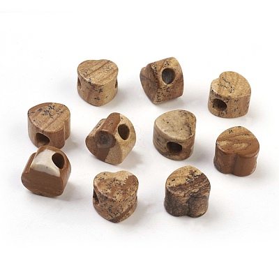 Natural Picture Jasper European Beads G-F580-C03-1
