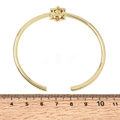 Brass Micro Pave Clear Cubic Zirconia Cuff Bangles for Women KK-CBAED06-08A-G-1