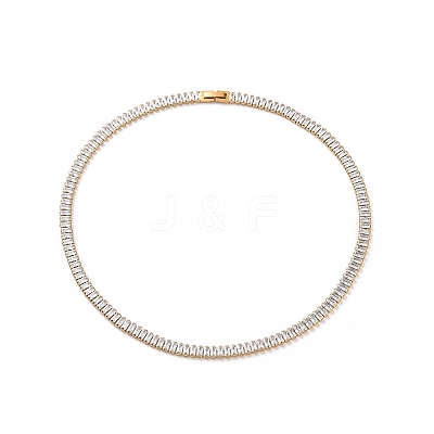 Clear Cubic Zirconia Tennis Necklace NJEW-E038-02G-1