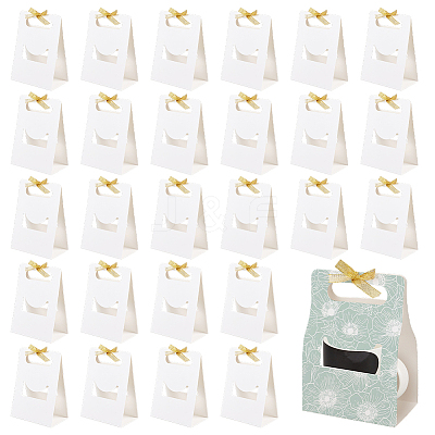 Rectangle Heat Transfer Blank Paper Gift Mug Storage Boxes with Gold Color Ribbon CON-WH0201-001-1