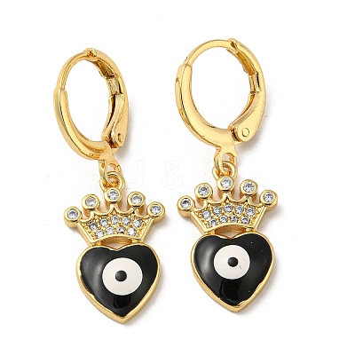 Golden Brass Dangle Leverback Earrings EJEW-A033-08G-05-1