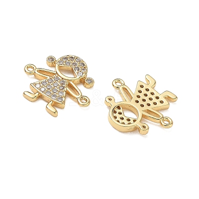Brass Micro Pave Colorful Cubic Zirconia Connector Charms for Jewelry Making CU-CBAAA59-01G-04-1