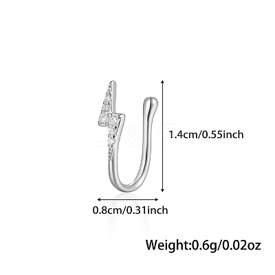S925 Silver Heart Crown Cross Moon Nose Clip Fashion Jewelry VW3837-17-1
