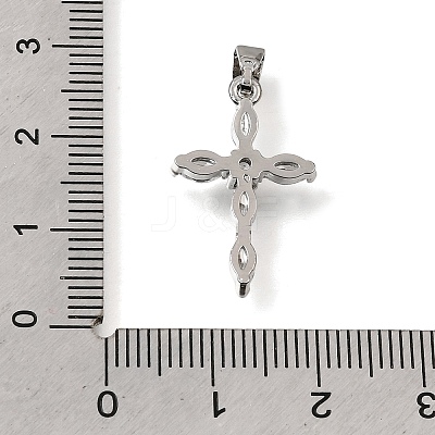 Brass Micro Pave Clear Cubic Zirconia Pendants CU-CBA9883-05B-P-1