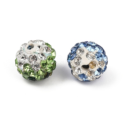 60Pcs 6 Color Handmade Polymer Clay Rhinestone Beads PORC-PH0001-38-1