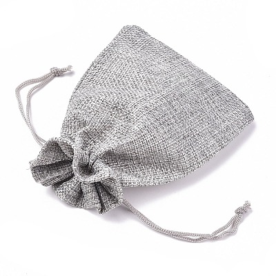 Polyester Imitation Burlap Packing Pouches Drawstring Bags X-ABAG-R004-14x10cm-11-1