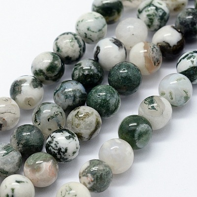 Natural Tree Agate Beads Strands G-I199-03-4mm-1