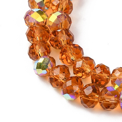 Electroplate Transparent Glass Beads Strands EGLA-A046-01B-13-1