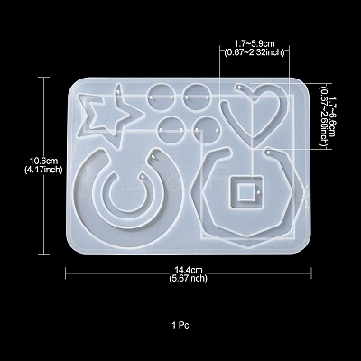 Geometry Pendant & Links Silicone Molds DIY-YW0006-70-1