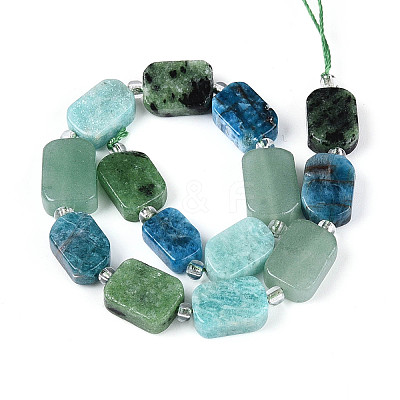 Natural Ruby in Zoisite & Flower Amazonite & Green Aventurine & Apatite Beads Strands G-N358-02A-06-1