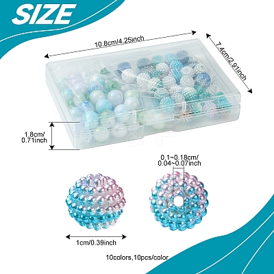 200Pcs 10 Styles Imitation Pearl & Opaque Acrylic Berry Beads OACR-FS0001-96A-1