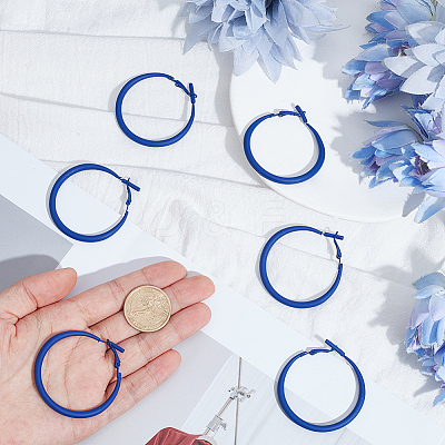 3 Pairs Spray Painted Alloy Hoop Earrings EJEW-SP0001-21B-1