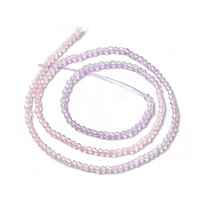 Transparent Gradient Color Glass Beads Strands GLAA-H021-01A-08-1