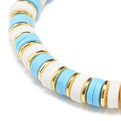 4Pcs 4 Color Handmade Evil Eye Lampwork Column Beaded Stretch Bracelets Set BJEW-JB08904-1