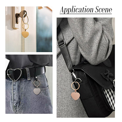 4Pcs 4 Styles Stainless Steel Keychains KEYC-TA0004-81G-1